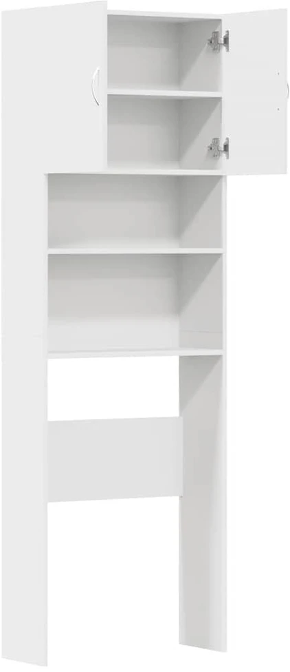 Skalbimo mašinos spintelė, balta, 64x24x190cm, inžinerinė mediena