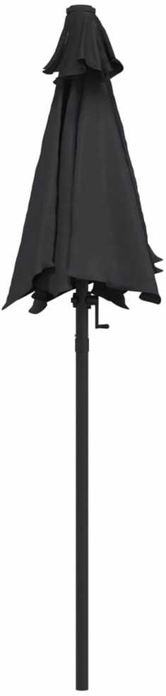 Skėtis nuo saulės, juodos spalvos, 200x224cm, aliuminis