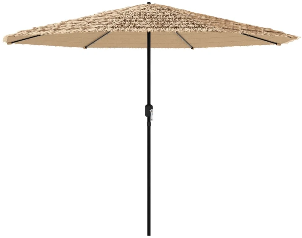 Skėtis nuo saulės su LED/plieniniu stulpu, rudas, 324x324x247cm