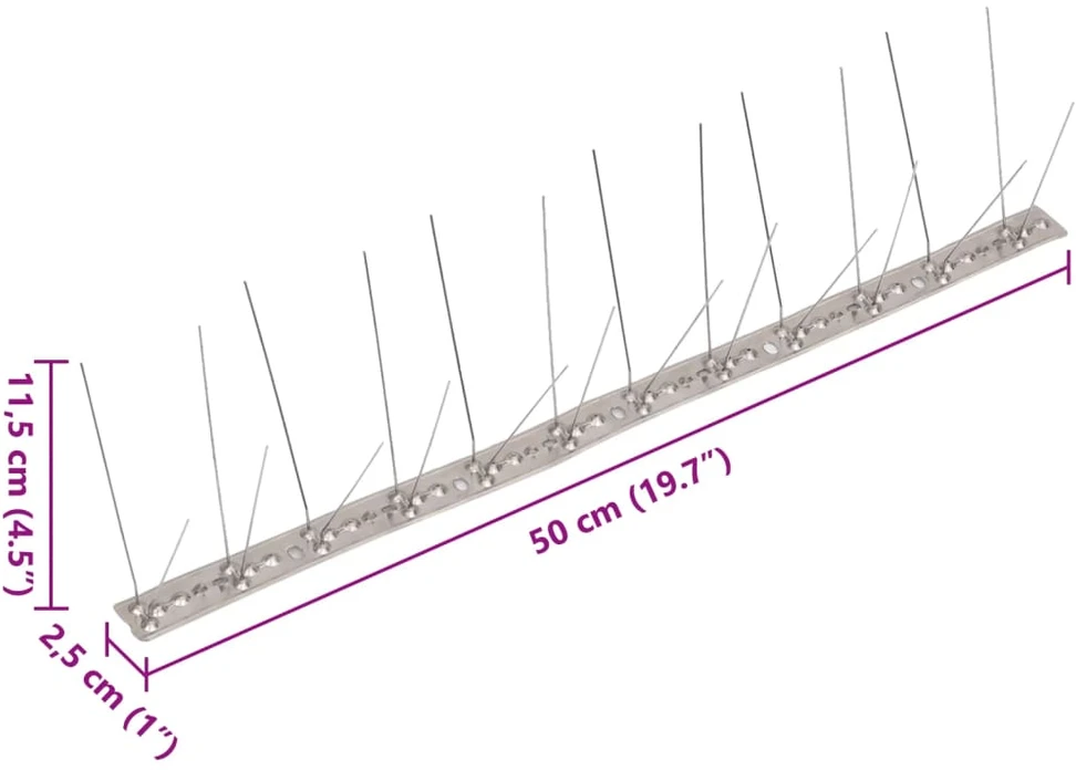 Smaigų rinkinys nuo paukščių/balandžių, 20vnt., 4 eilės, 10m