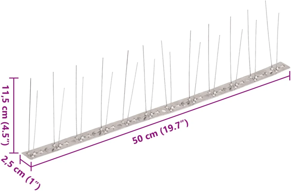 Smaigų rinkinys nuo paukščių ir balandžių, 6 vnt., 2 eilės, 3m