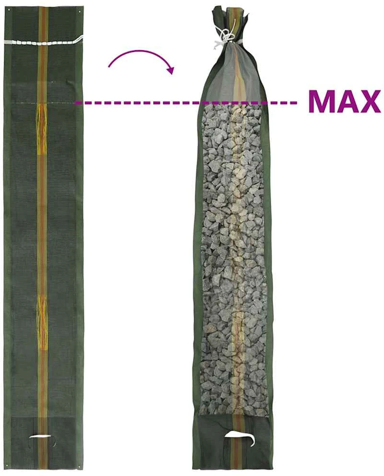 Smėlio maišai, 50vnt., tamsiai žali, 103x25cm, HDPE