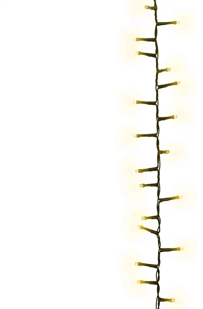 Smulkių LED lempučių girlianda, 25m, PVC, 1000 šiltų baltų LED
