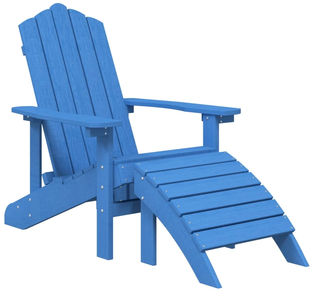 Sodo Adirondack kėdės su pakojomis, 2vnt., mėlynos, HDPE