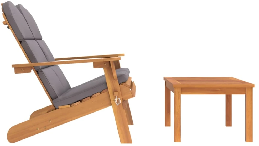 Lauko baldų komplektas Sodo adirondack komplektas, 2 dalių, akacijos medienos masyvas