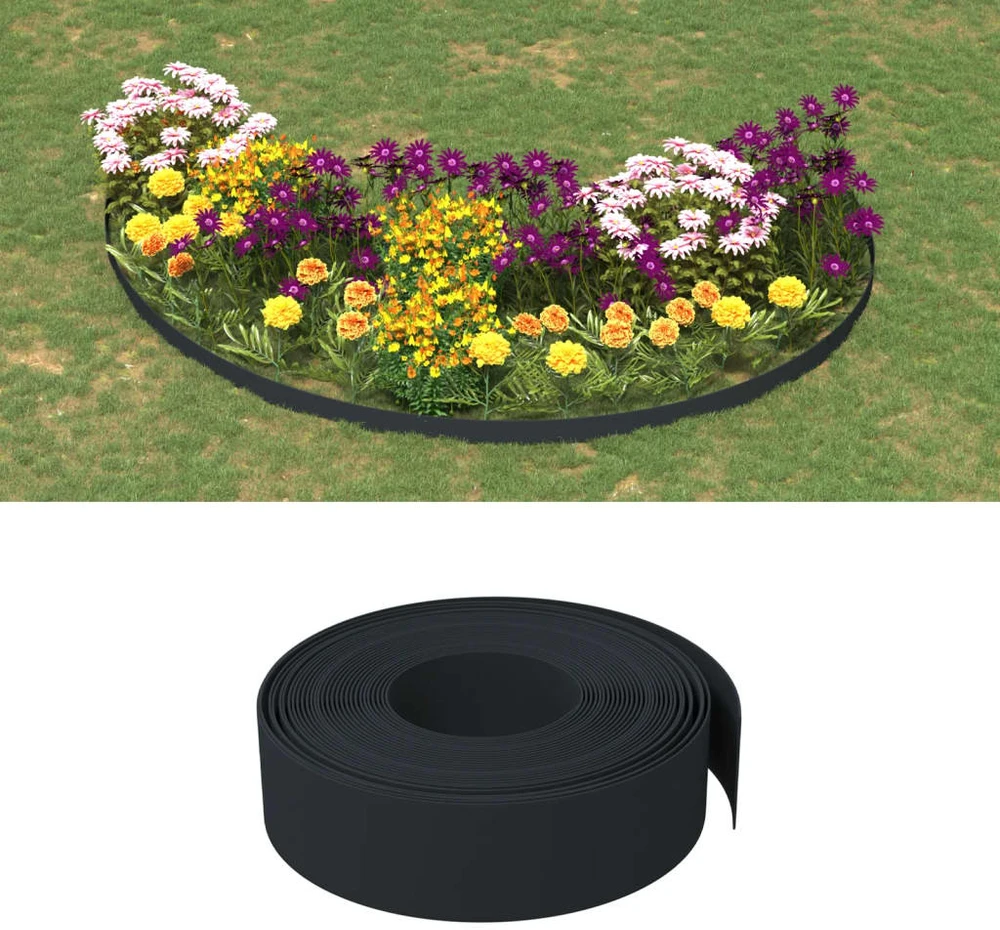 Sodo apvadas, juodos spalvos, 10m, 15cm, polietilenas