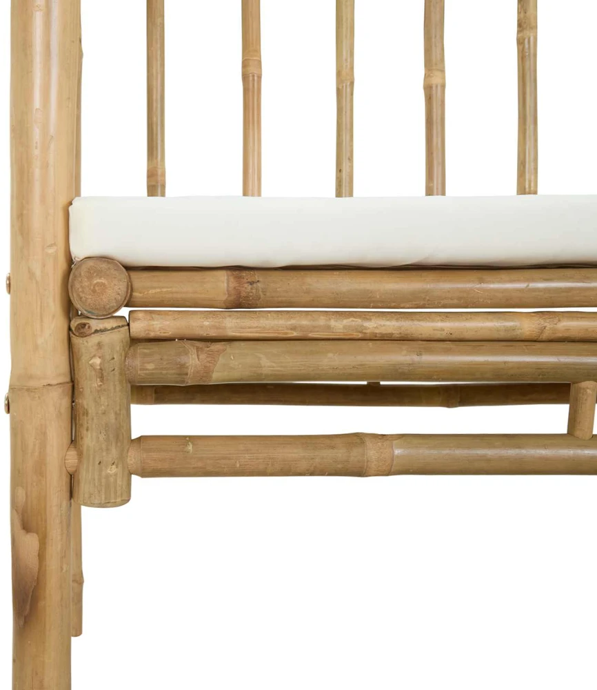 Sodo arka su suoliuku Kreminė balta 115 x 50 x 205 cm Bambukas