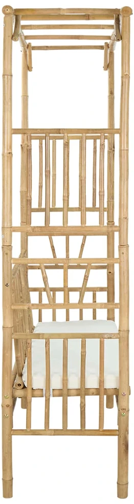 Sodo arka su suoliuku Kreminė balta 115 x 50 x 205 cm Bambukas