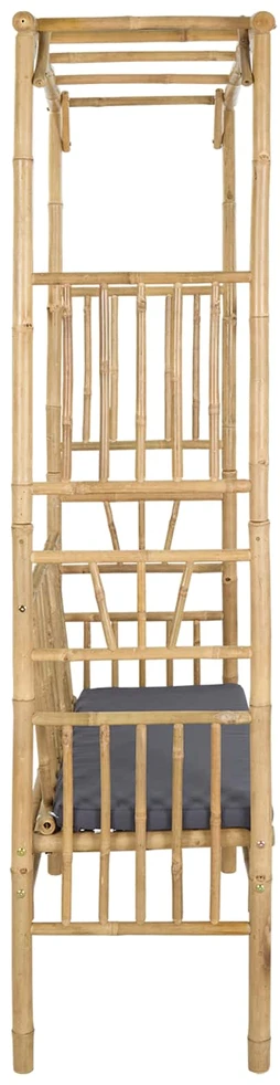 Sodo arka su suoliuku Tamsiai pilka 115 x 50 x 205 cm Bambukas