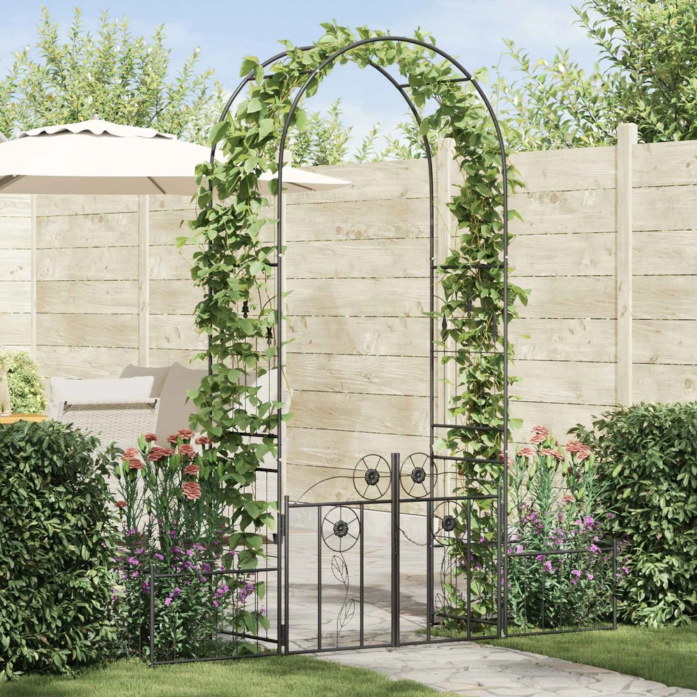 Sodo arka Juoda 203 x 50 x 218 cm Plienas