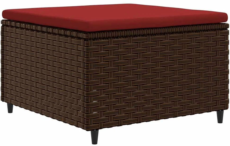 Lauko baldų komplektas Sodo baldų komplektas su pagalvėlėmis, 7 dalių, rudas