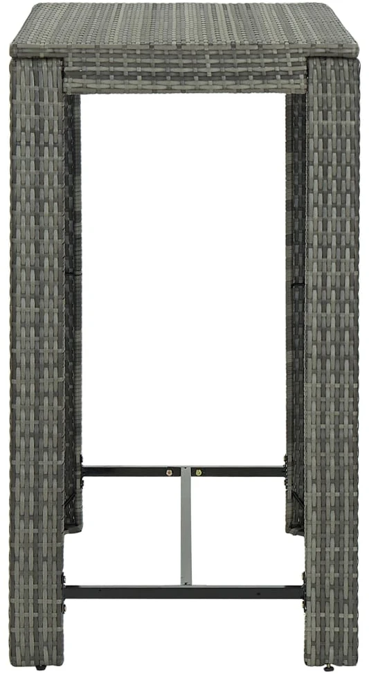Sodo baro staliukas, pilkas, 100x60,5x110,5cm, poliratanas