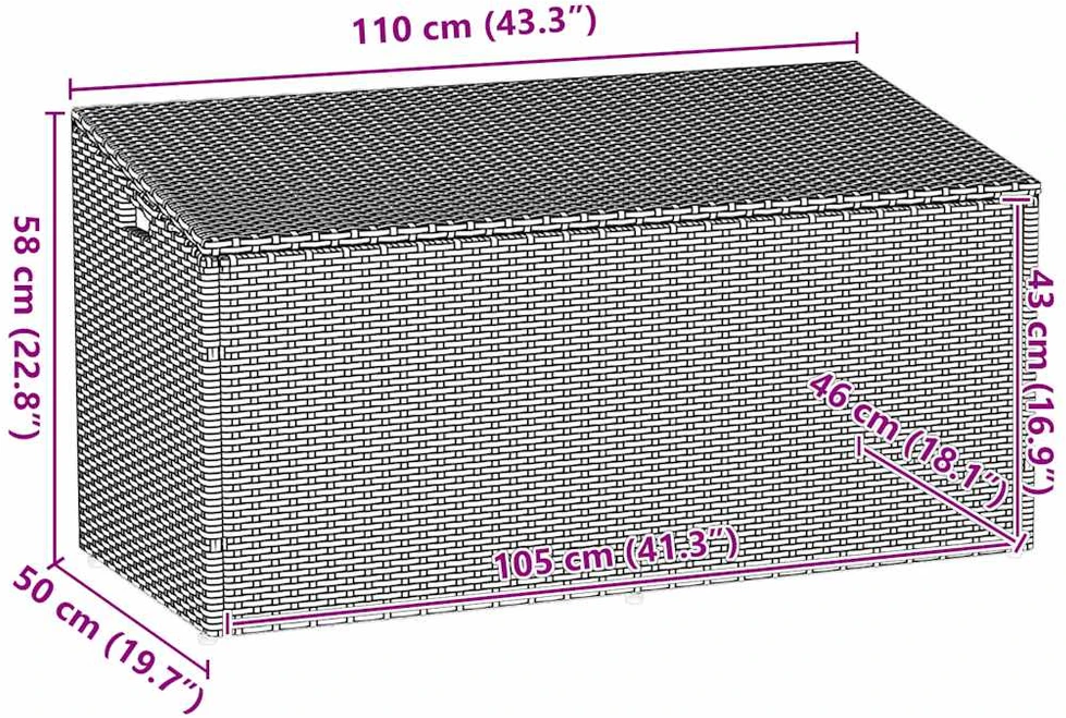 Keter Sodo daiktadėžė, juoda, 110x50x58cm, polirotangas