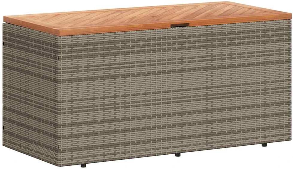 Sodo daiktadėžė, pilka, 110x50x54cm, poliratanas ir akacija