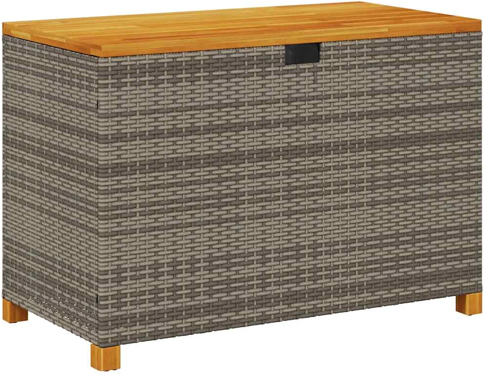 Sodo daiktadėžė, pilka, 110x55x63cm, poliratanas ir akacija