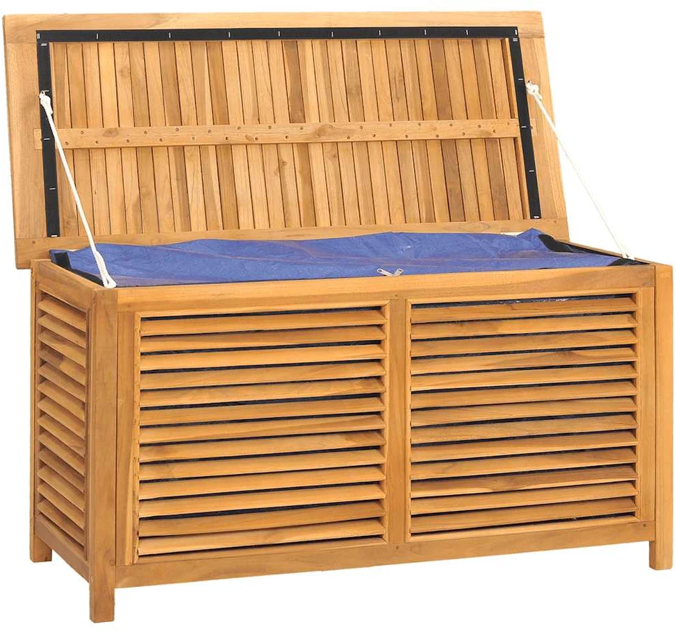 Sodo daiktadėžė su krepšiu, 114x50x58cm, tikmedžio masyvas