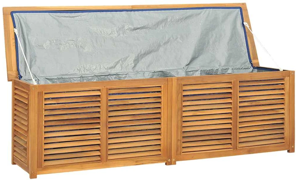 Sodo daiktadėžė su krepšiu, 175x50x53cm, tikmedžio masyvas