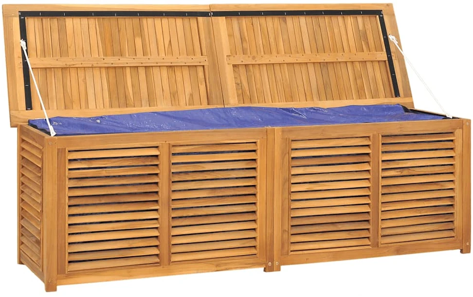 Sodo daiktadėžė su krepšiu, 175x50x53cm, tikmedžio masyvas
