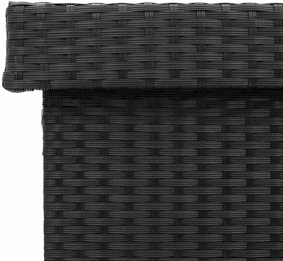 Sodo daiktadėžė su ratukais, juoda, 110x55x73cm, poliratanas