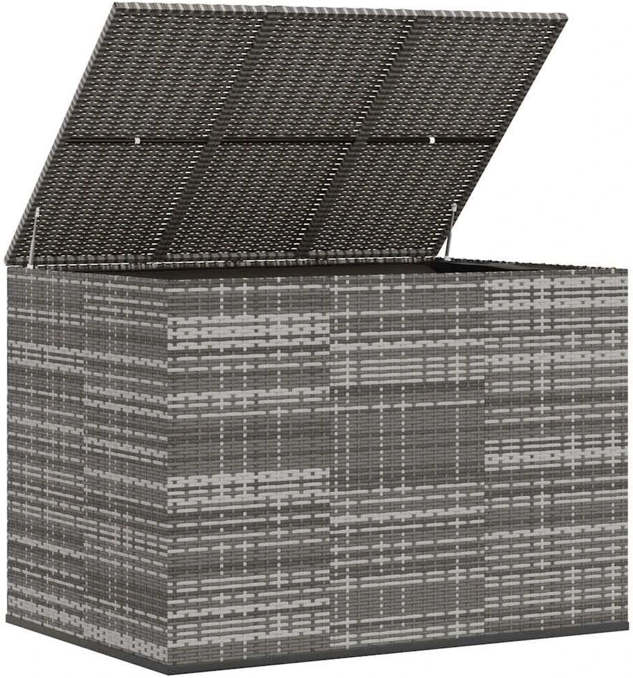 Sodo dėžė pagalvėlėms, pilka, 145x100x103cm, PE ratanas