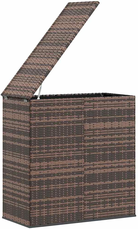 Sodo dėžė pagalvėlėms, ruda, 100x49x103,5cm, PE ratanas