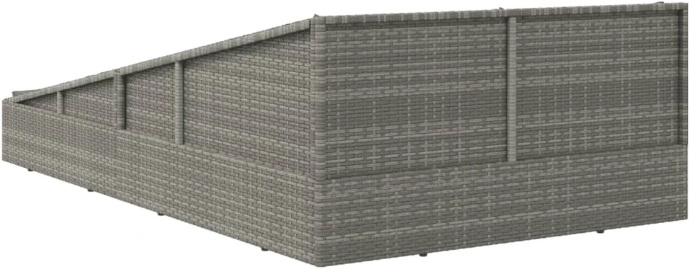 Sodo gultas, pilkos spalvos, 110x200cm, poliratanas