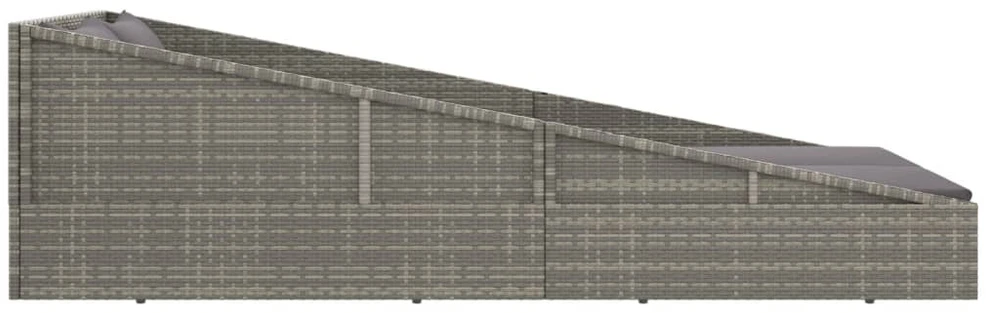Sodo gultas, pilkos spalvos, 110x200cm, poliratanas