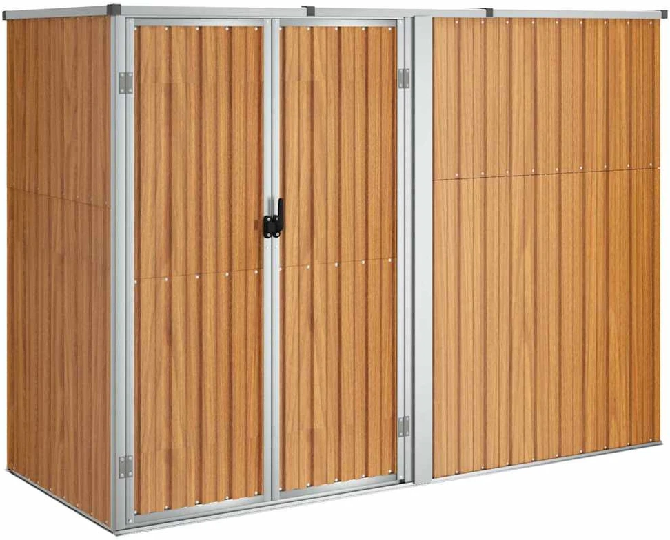 Sodo įrankių pašiūrė, ruda, 225x89x161cm, galvanizuotas plienas