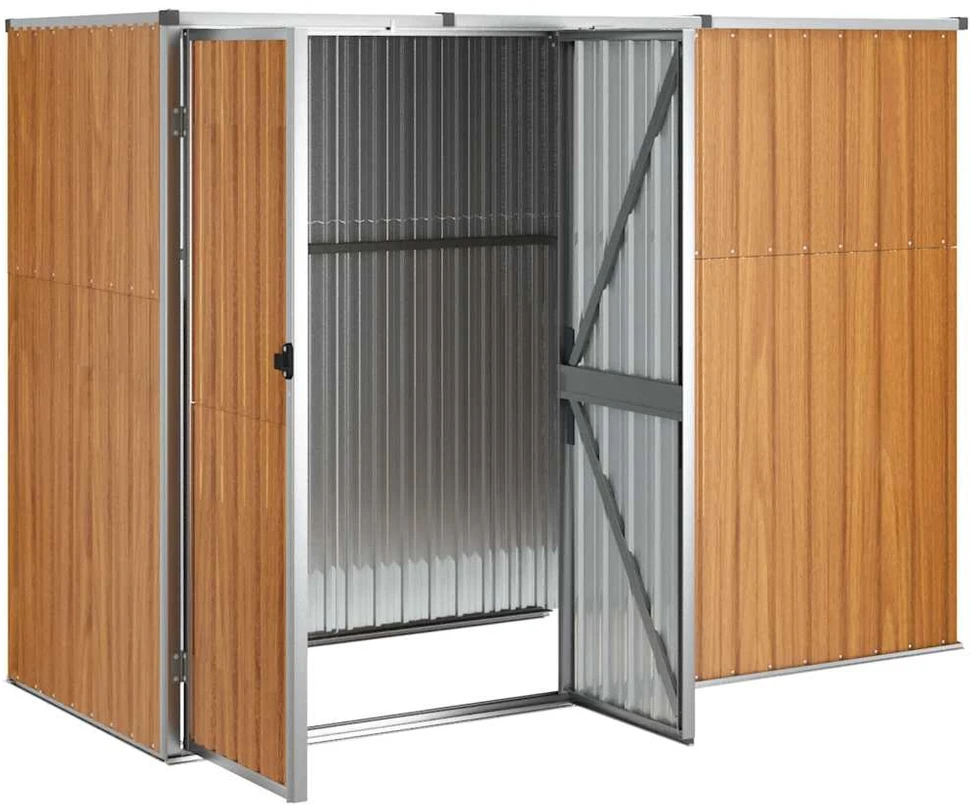 Sodo įrankių pašiūrė, ruda, 225x89x161cm, galvanizuotas plienas