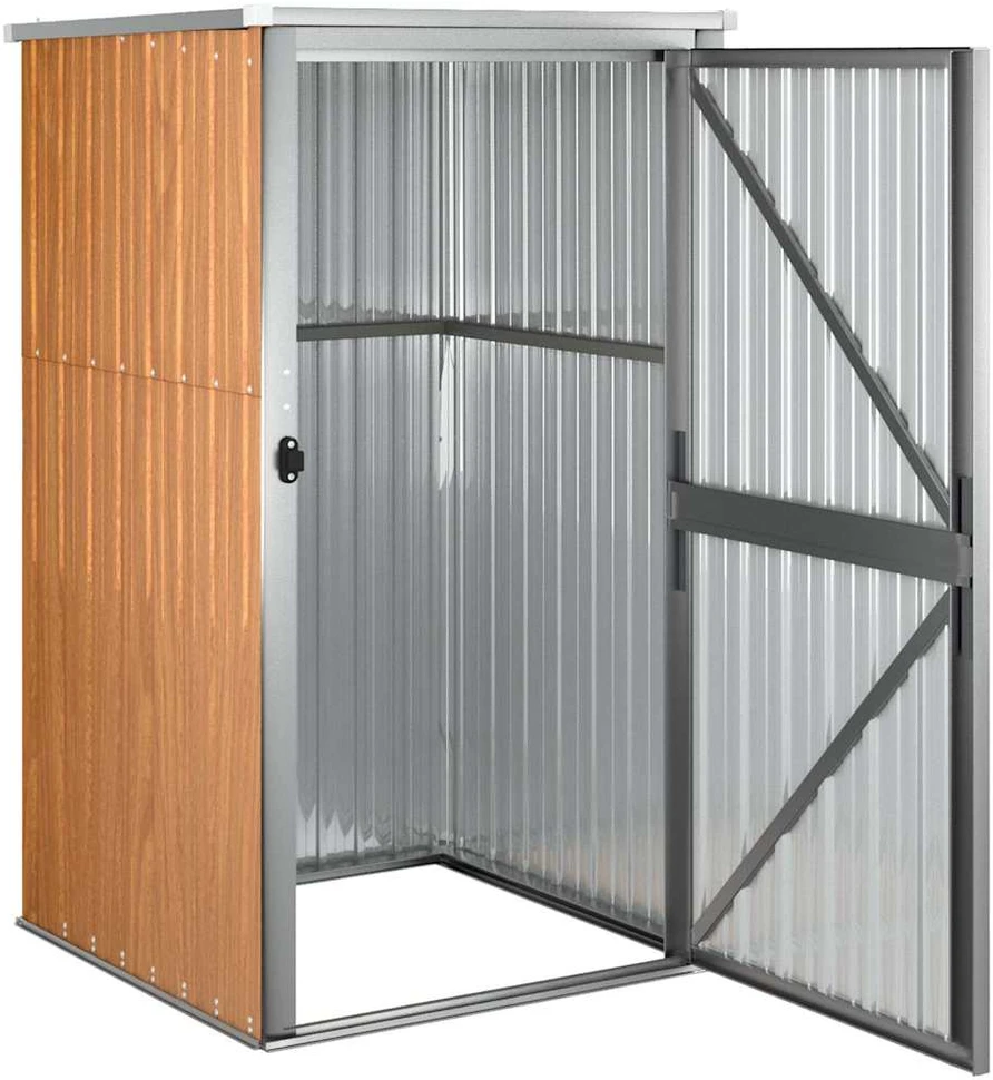 Sodo įrankių pašiūrė, ruda, 88x89x161cm, galvanizuotas plienas