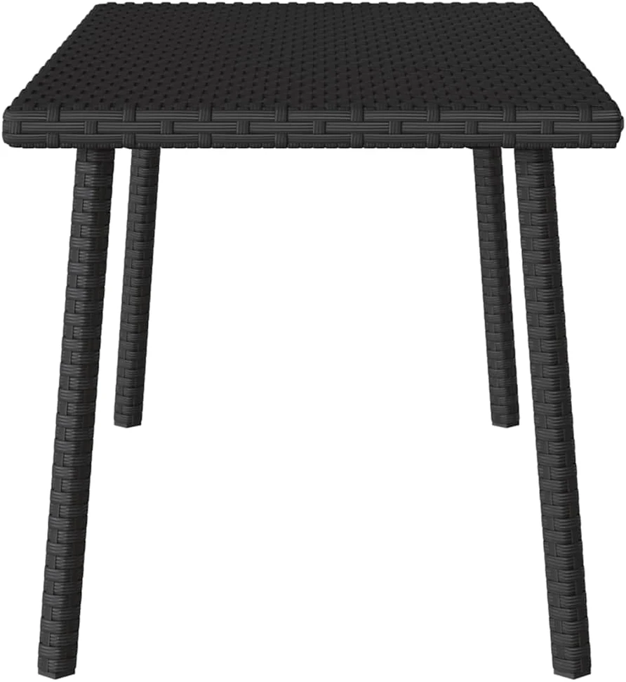sodo kavos staliukas stačiakampis juodas 80x40x37cm poliratanas