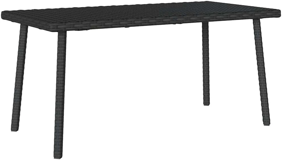 sodo kavos staliukas stačiakampis juodas 80x40x37cm poliratanas