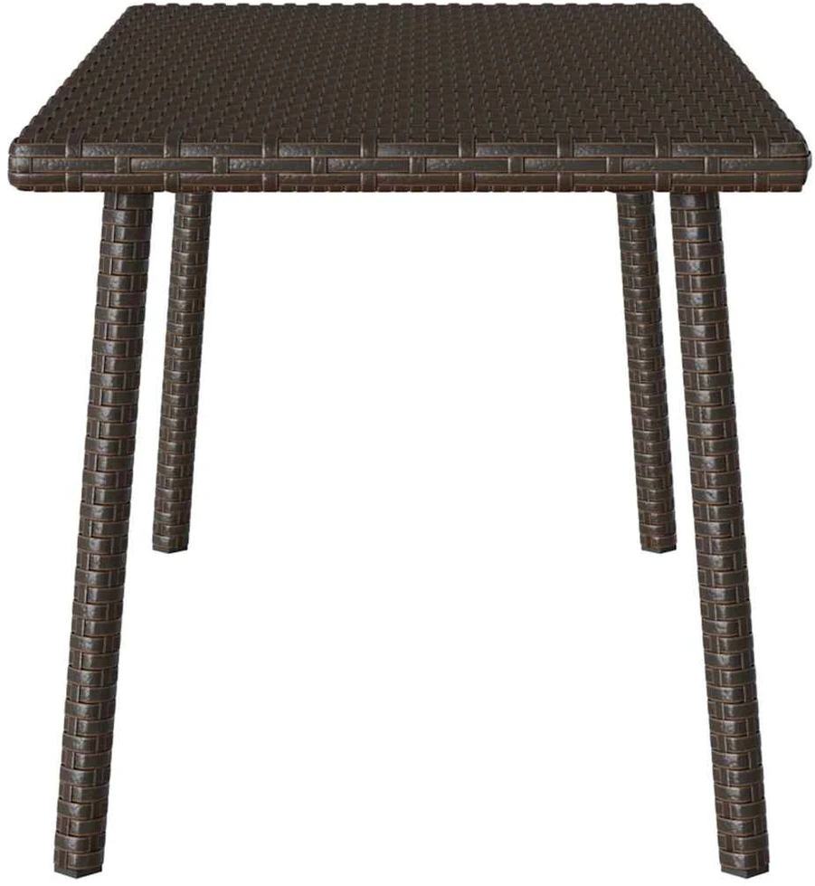 sodo kavos staliukas stačiakampis ruda 80x40x37 cm poliratanas