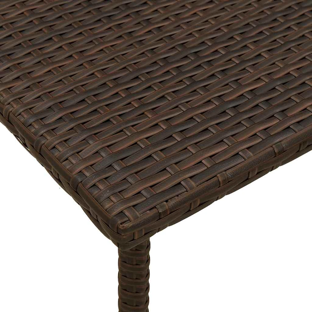 sodo kavos staliukas stačiakampis ruda 80x40x37 cm poliratanas