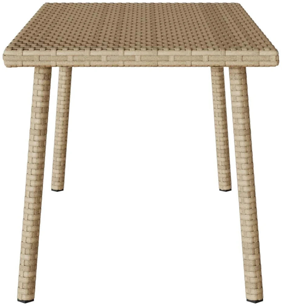 Lauko baldų komplektas sodo kavos staliukas stačiakampis smėlio spalvos 80x40x37 cm