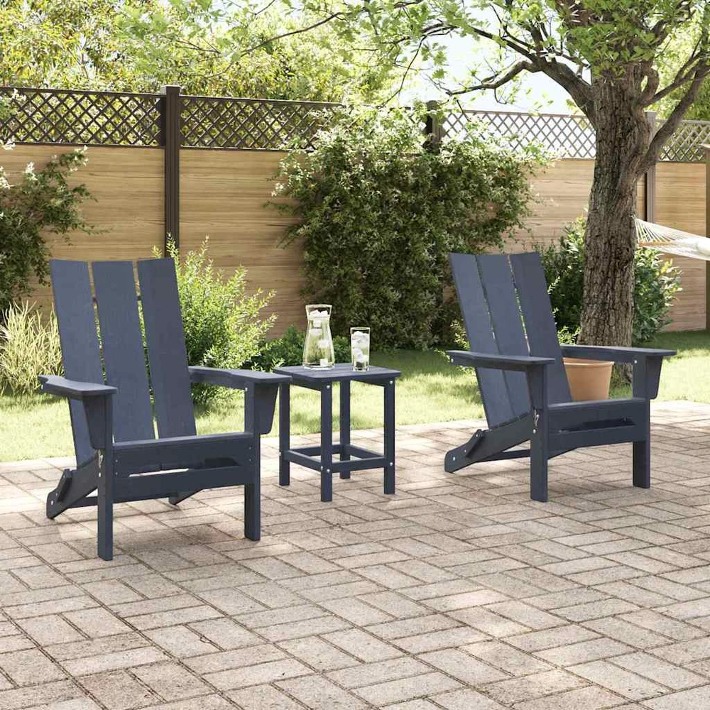 Sodo Kėdė 2 pcs Tamsiai mėlyna 80.5 x 74.5 x 92 cm Polietilenas