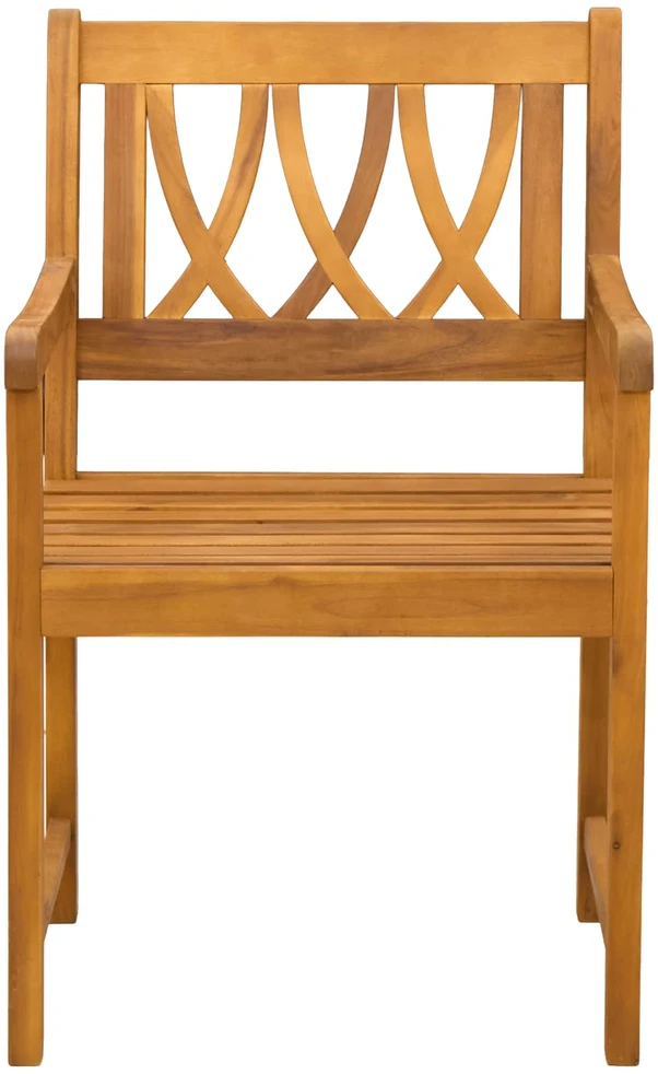 Sodo kėdės 8 vnt. Natūrali Kietos akacijos mediena