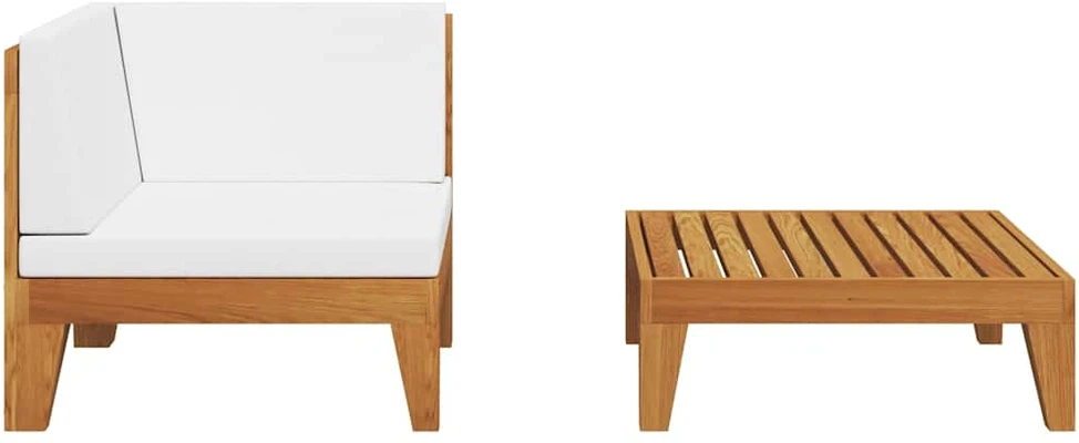 Sodo kėdės pagalvėlės, 4vnt., kreminės, 100x50x3cm, audinys