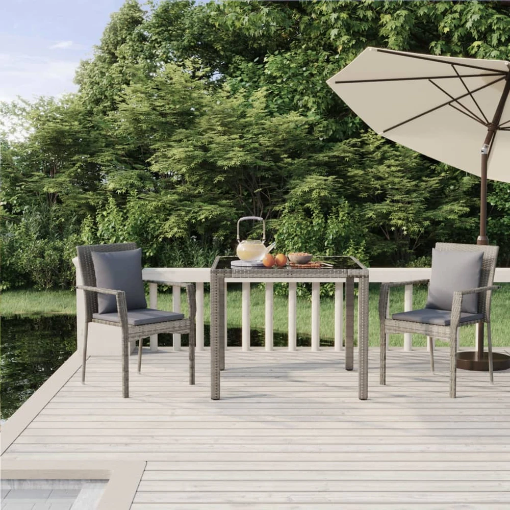 Sodo kėdės su pagalvėlėmis, 4vnt., juodos spalvos, poliratanas
