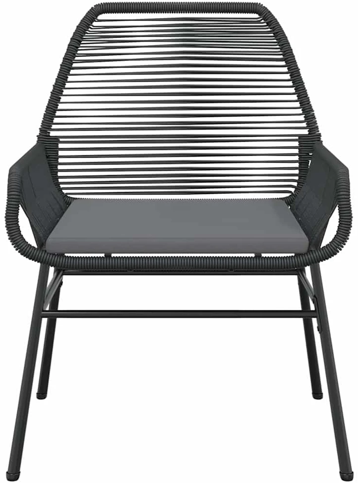 Sodo komplektas, 5 dalių, juodas, poliratanas ir stiklas