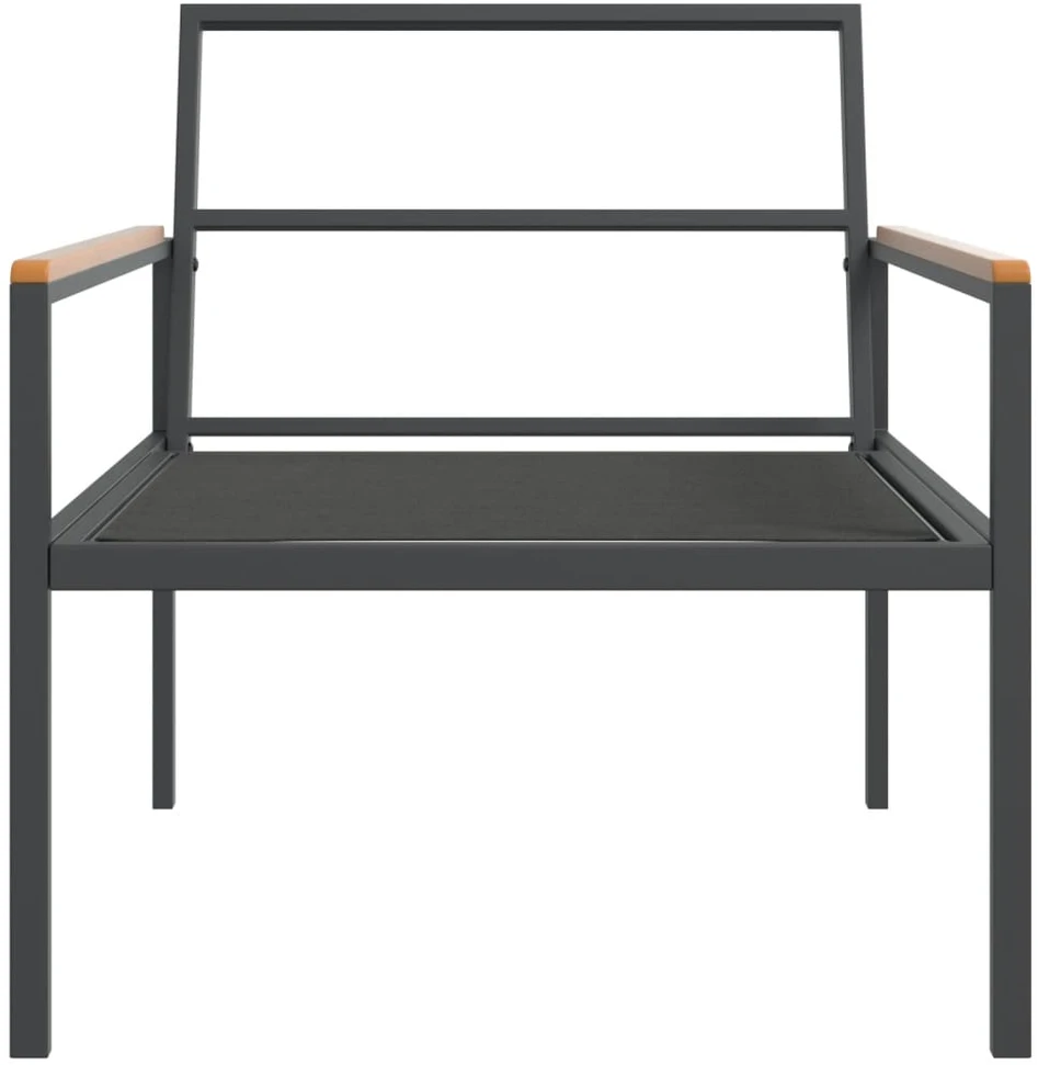 Lauko baldų komplektas Sodo komplektas su pagalvėlėmis, 3 dalių, antracito, plienas