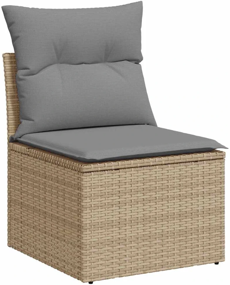 Lauko baldų komplektas Sodo komplektas su pagalvėlėmis, 7 dalių, poliratanas/akacija