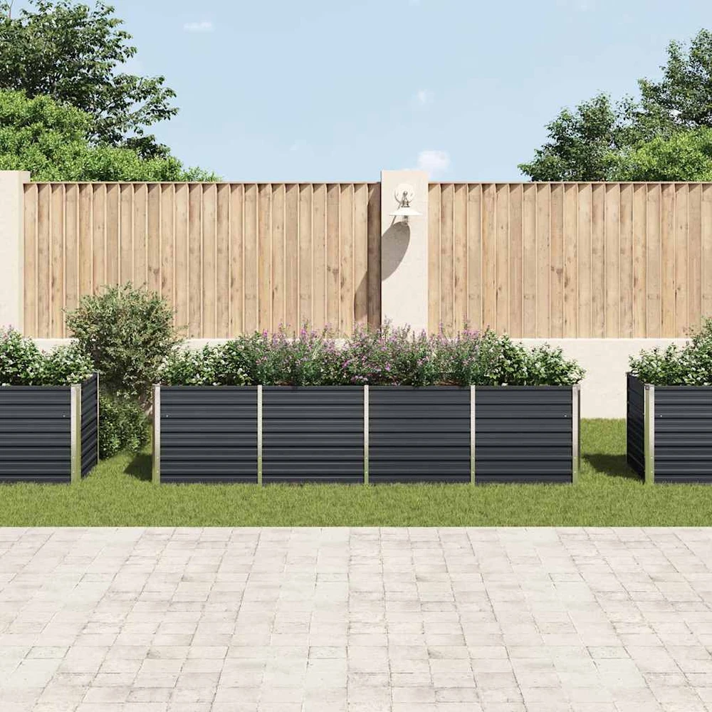 Sodo lovelis, antracito, 320x80x77cm, plienas, aukštas
