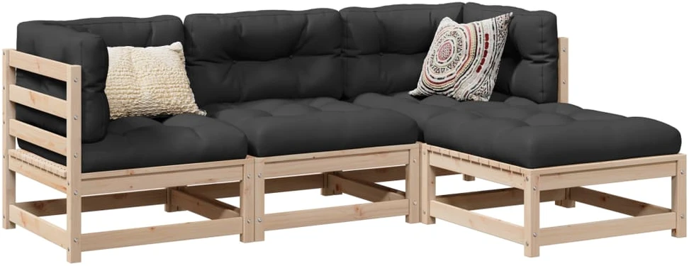 Sodo lovelis su treliažu, antracito spalvos, 100x43x142cm, PP
