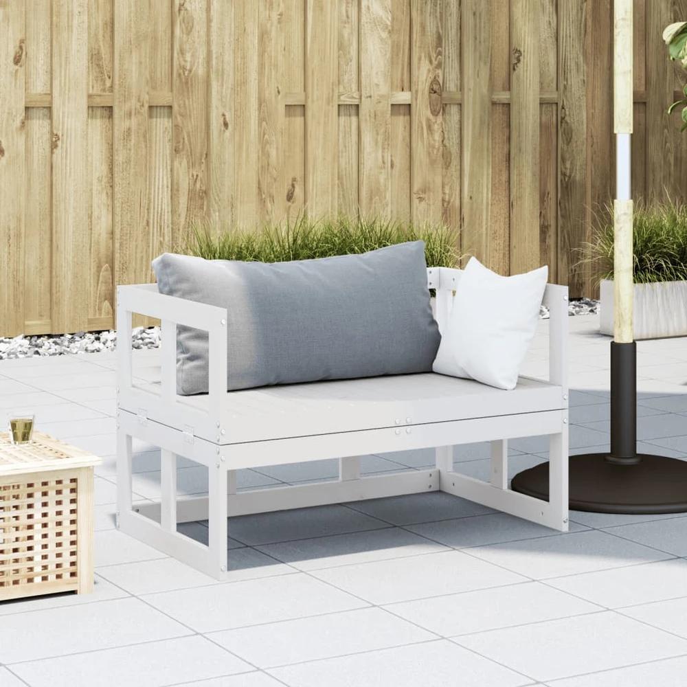 Sodo lovelis su treliažu, baltos spalvos, 80x40x121,5cm, PP