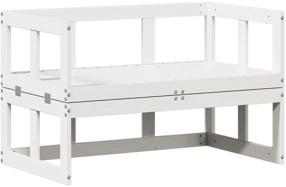 Sodo lovelis su treliažu, baltos spalvos, 80x40x121,5cm, PP