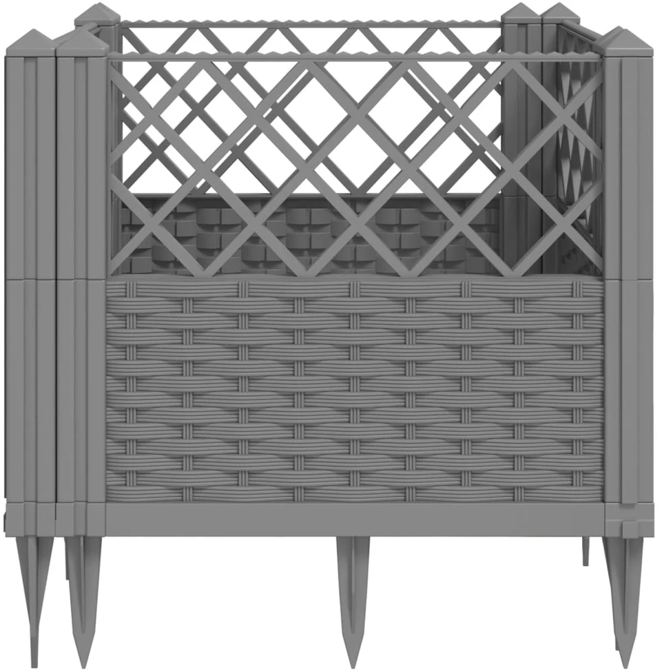 Sodo lovelis su treliažu, baltos spalvos, 80x40x136cm, PP
