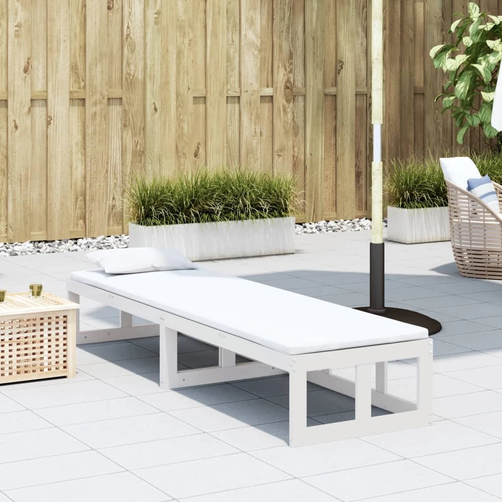 Sodo lovelis su treliažu, baltos spalvos, 80x40x121,5cm, PP