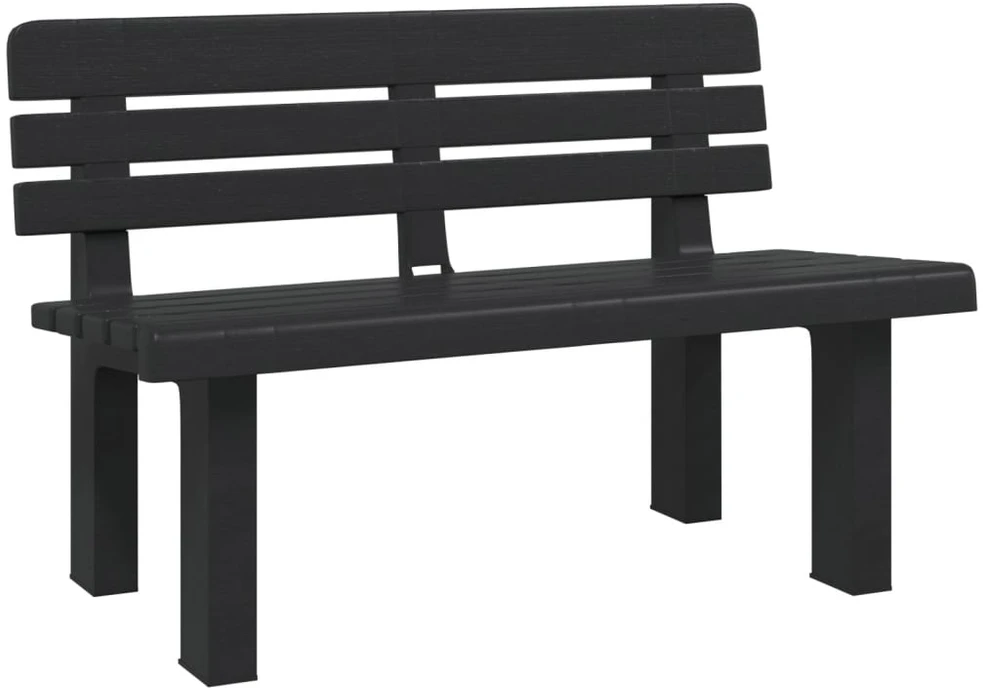 Sodo lovelis su treliažu, tamsiai pilkas, 80x36x140cm, PP