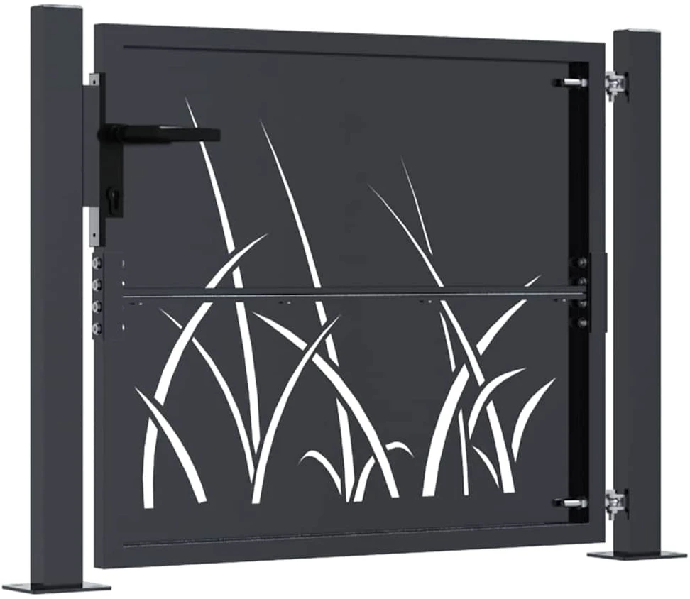 Sodo lovelis su treliažu, tamsiai pilkas, 80x40x136cm, PP